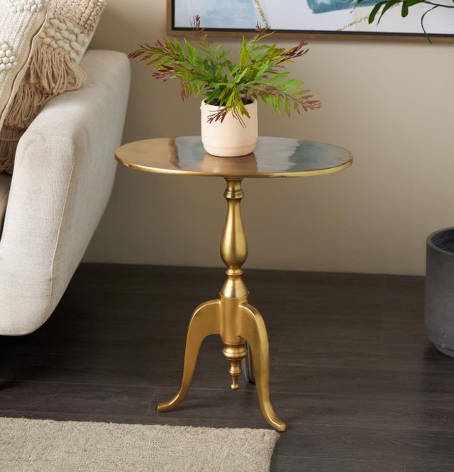 Deco Marche Gold Oval Accent Table-2