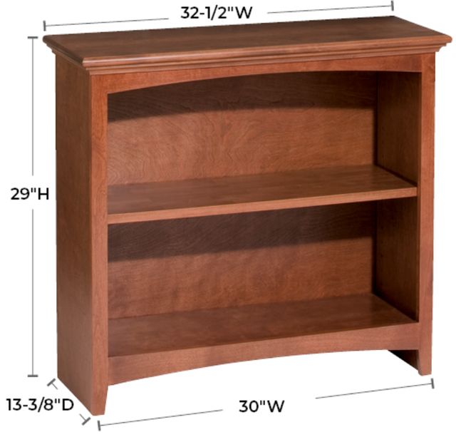 Whittier Wood® Furniture Customizable McKenzie 2-Shelf 30" Bookcase-1