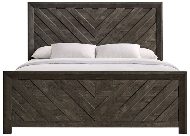 Elements International Eleanor Mocha Gray King Panel Bed-3