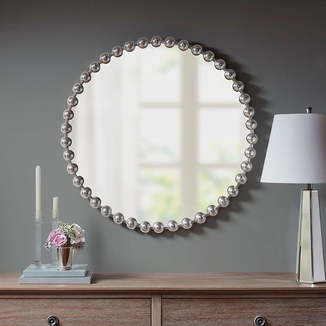 Olliix by Madison Park Signature Silver 36" Marlowe Decor Mirror-1