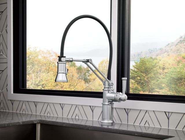 Brizo Artesso® Polished Chrome Single Handle Articulating Kitchen Faucet-2