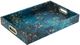A & B Home 2-Piece Blue/Gold Tray Set-2