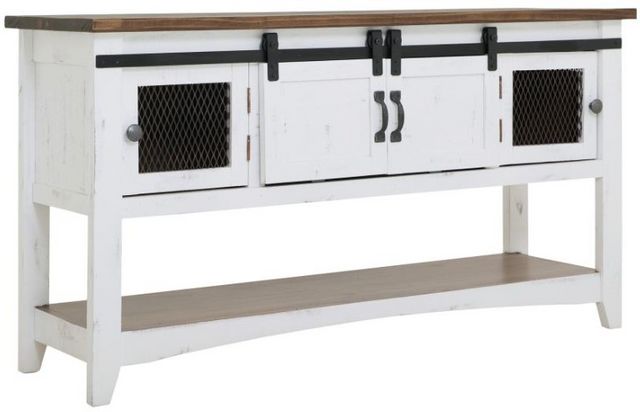 International Furniture Direct Pueblo Brown Sofa Table with White Base-0