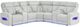 Global Furniture USA U8611 3-Piece Blanched Silver Manual Reclining Curved Sectional with LED-0