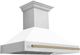 ZLINE Autograph Edition 48" Stainless Steel Wall Mounted Range Hood with White Matte Shell and Champagne Bronze-3