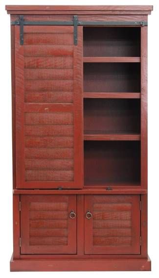 American Heartland Manufacturing Rustic Winsome Red Shutter Door Pantry-1