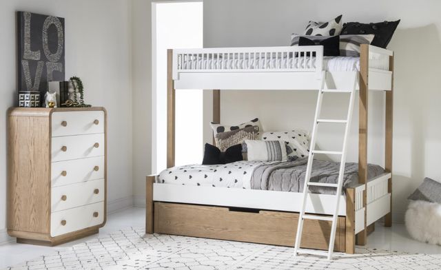Legacy Kids Teen Margot Cloud White/Desert Oak Twin/Full Youth Bunk Bed-1