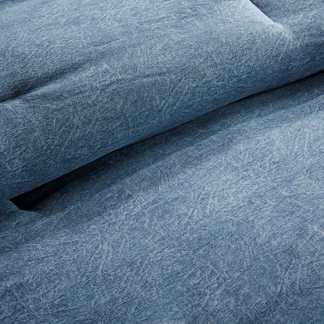 Olliix by Madison Park Boone 7 Piece Dark Navy Queen Faux Suede Comforter Set-2
