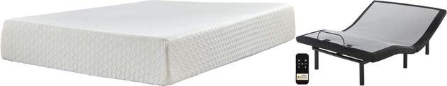 Sierra Sleep® by Ashley® Chime 2-Piece 12" Memory Foam and Good Adjustable Base California King Mattress Set-0