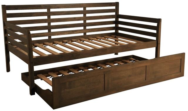 Kodiak Furniture Boho Rustic Walnut Twin Daybed Frame with Trundle-0