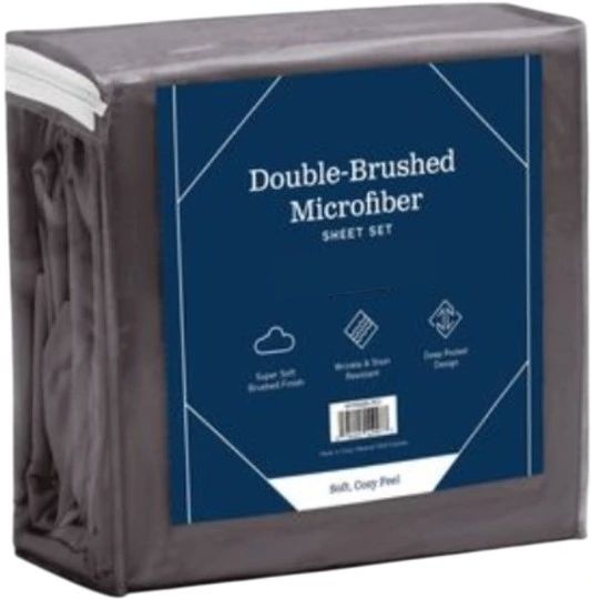 Weekender™ 4-Piece Charcoal Double-Brushed Microfiber Twin Sheet Set-0