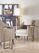 Century® Grand Tour Furniture Linda Glass Top Accent Table with Antique Bronze Base-2