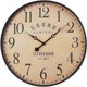 Monarch Specialties Inc. Antique Brown 20" Round Wall Clock with Standard Numbers on Distressed Prin-0