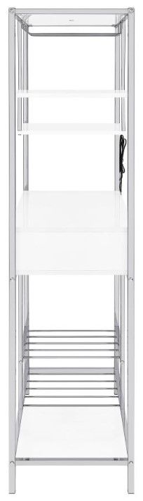 Coaster® Figueroa Silver/White 5-Shelf Wine Cabinet-2