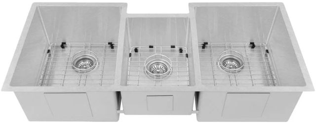 ZLINE Breckenridge Satin Stainless Steel 45" Undermount Triple Bowl Kitchen Sink with Bottom Grid-1