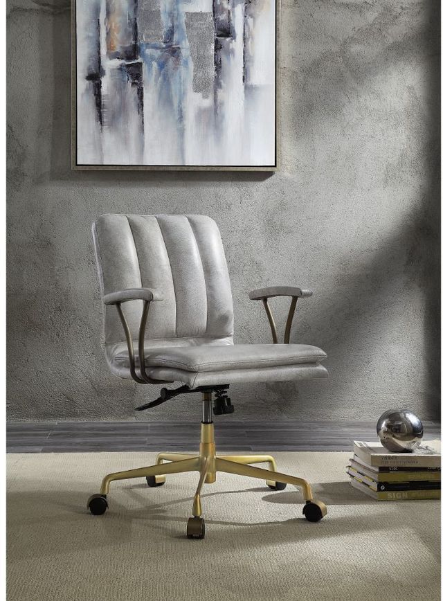 ACME Furniture Damir Chrome/Vintage White Office Chair-1