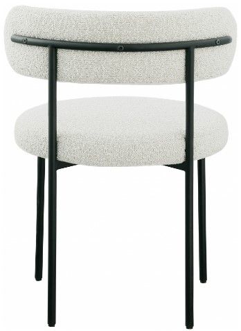 Meridian Furniture Beacon Cream/Black Boucle Upholstered Dining Chair-2