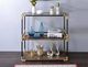 ACME Furniture Heleris Glass Top Console Table with Black/Gold Base-1