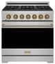 Thor Kitchen Gordon Ramsay Collection 36" Stainless Steel Pro Style Liquid Propane Range with Precision Knob Control and Bronze Trim-0