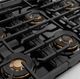 ZLINE Autograph Edition Paramount 36" 5.2 Cu. Ft. Satin Stainless Steel Gas Range with 6 Burner DuoPro™ Cooktop and Convection Gas Oven with Black Matte Door and Polished Gold Accents-5