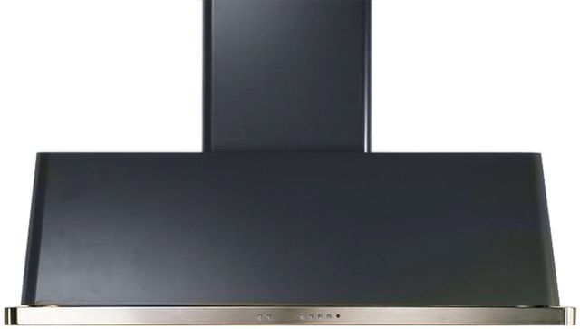 Ilve® Majestic II Series 60" Matte Graphite Wall Mounted Chimney Style Range Hood-0