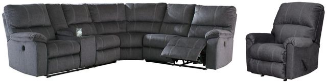 Signature Design by Ashley® Urbino 4-Piece Charcoal Reclining Living Room Seating Set-0