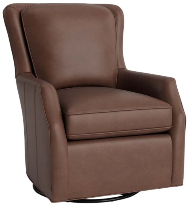 Bassett® Furniture Customizable Kent Leather Swivel Chair-0