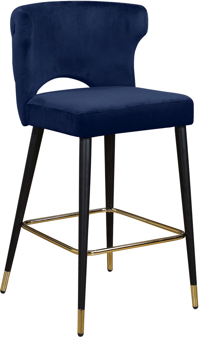 Meridian Furniture Kelly Navy Velvet Counter Stool-0