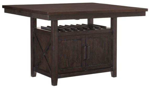 Homelegance® Oxton Cherry Brown Counter Height Table With Storage Base-0