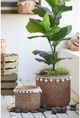 A & B Home 2-Piece Natural Woven Planters-4