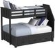 Elements International Hampton Kids Charcoal Youth Twin/Full Loft Bed with Staircase and Trundle-0