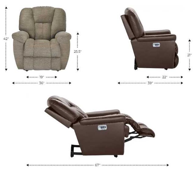 La-Z-Boy® Maverick Charcoal Power Wall Recliner with Headrest and Lumbar-2