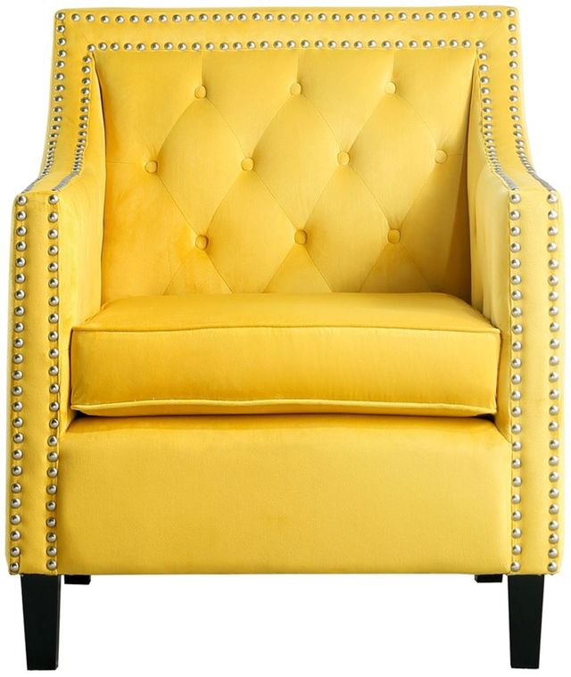 Mazin Furniture Grazioso Yellow Upholstered Accent Chair-1