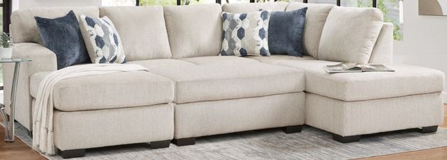 American Wholesale Furniture Herringbone 3-Piece Oatmeal L-Shape Sectional-0