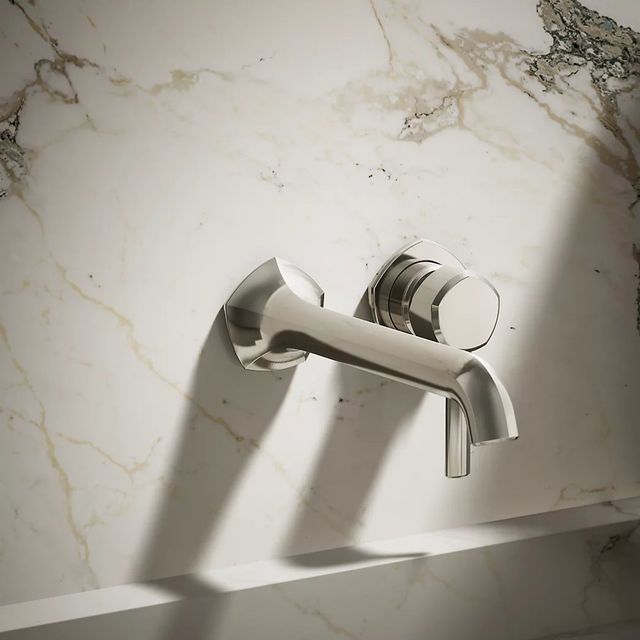 KOHLER® Occasion® Vibrant Polished Nickel Wall-Mount Bathroom Sink Faucet Spout with Straight Design-3