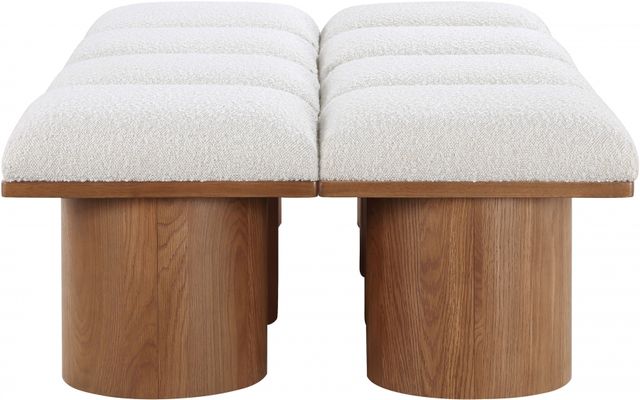 Meridian Furniture Pavilion 8-Piece Cream/Walnut 62" Modular Bench Set-2