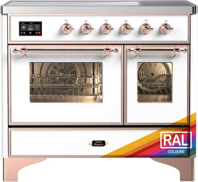 Ilve® Majestic III 40" Custom Pro Style Induction Range with Triple Glass Door and Copper Trim-0