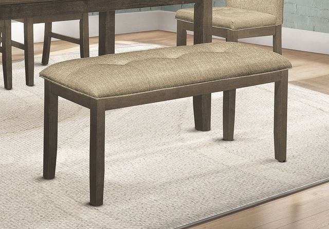 Monarch Specialties Inc. Brown/Grey Fabric Bench-3