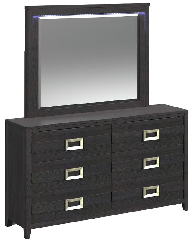 Elements International Tobias Black Dresser and Mirror Set | Lovin's  Furniture