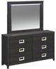 Elements International Tobias Black Dresser and Mirror Set-0