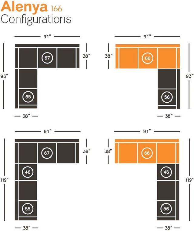 Signature Design by Ashley® Alenya 2-Piece Charcoal Sectional-4