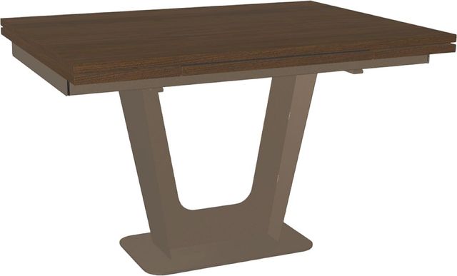 Amisco Customizable Amelia 72" Rectangular Extendable Table with 1" Walnut Veneer Top and 2 Leaves-0
