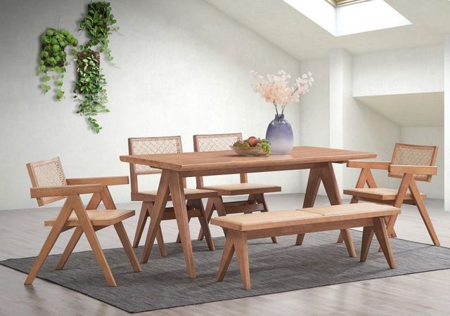 ACME Furniture Velentina 2-Piece Natural/Rattan Arm Chair Set-1