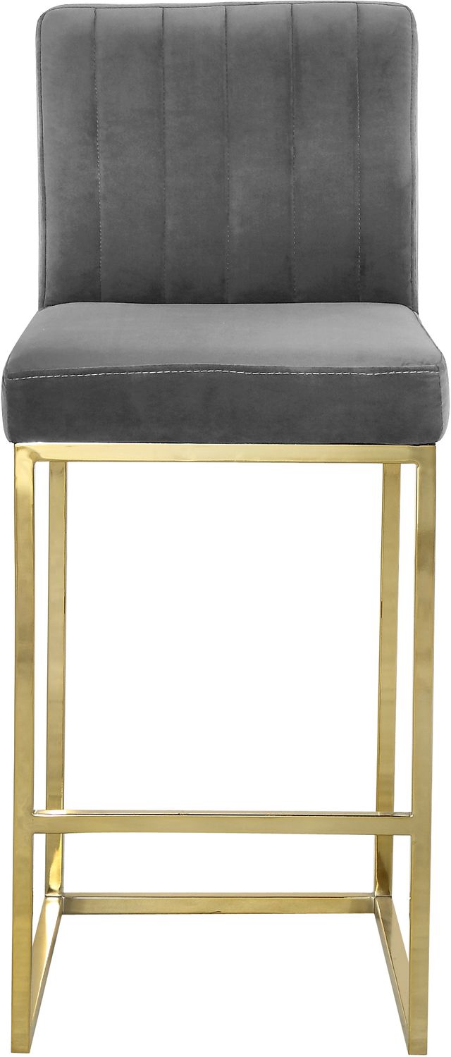 Meridian Furniture Giselle Gray Velvet Counter Stool-2