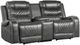 Homelegance® Putnam Gray Power Double Reclining Console Loveseat-0