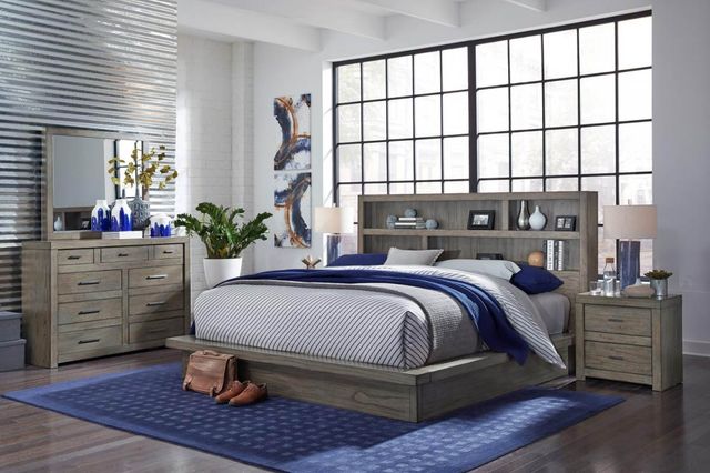 aspenhome® Modern Loft Greystone Queen Bed-1