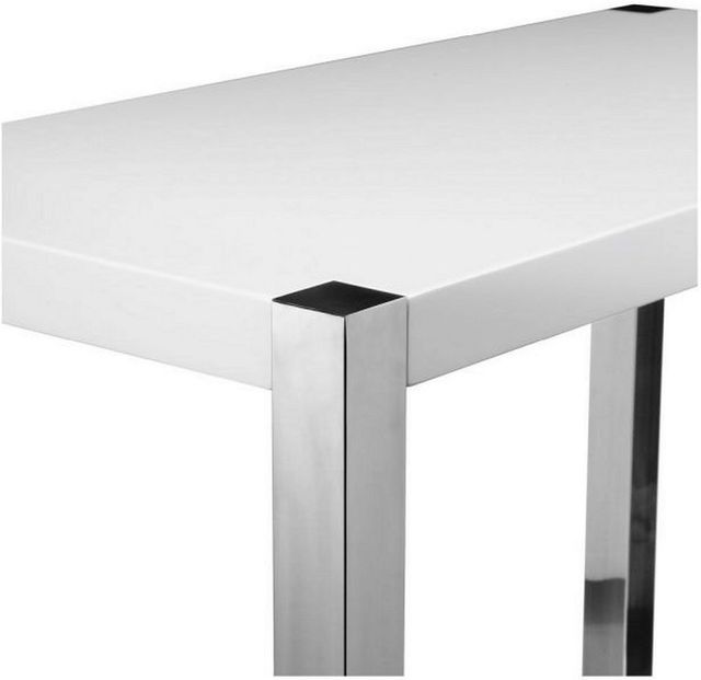 Moe's Home Collection Riva White Bar Table with Stainless Steel Base-2