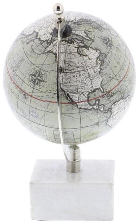 Deco Marche White Globe with Marble Base-1