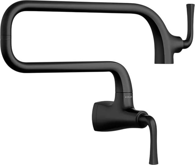 KOHLER® Graze® Matte Black Wall-Mount Pot Filler-0