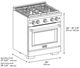 ZLINE Autograph Edition Paramount 30" 4.2 Cu. Ft. Satin Stainless Steel Gas Range with 4 Burner DuoPro™ Cooktop and Convection Gas Oven with White Matte Door and Champagne Bronze Accents-1